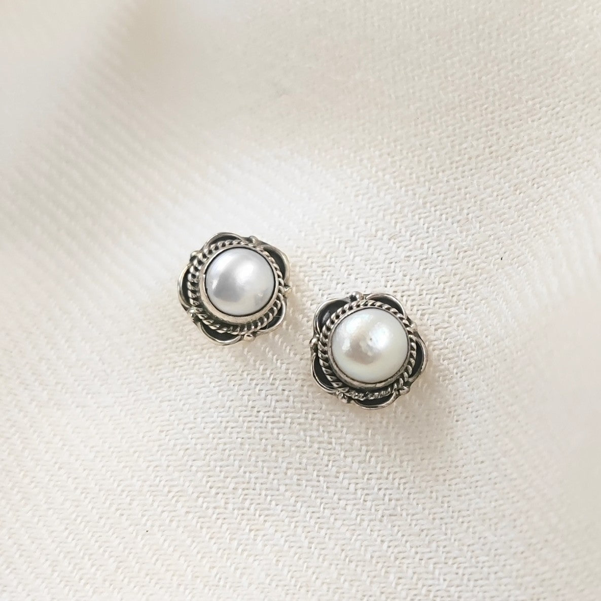 Pearl Rose Studs