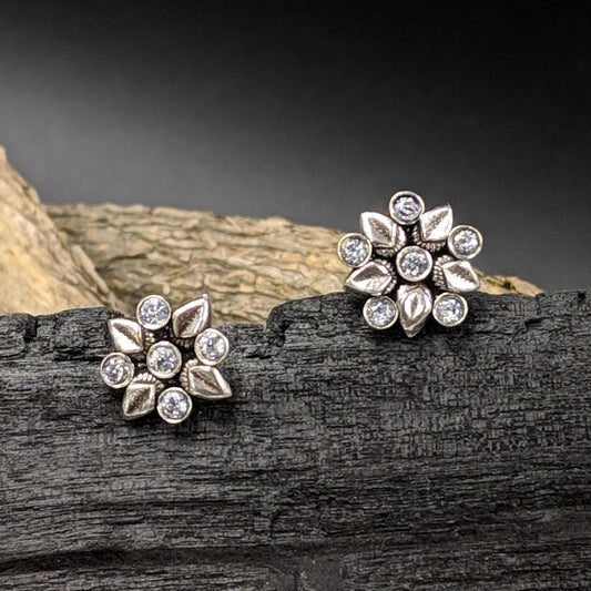 Petal Flower Earrings - White