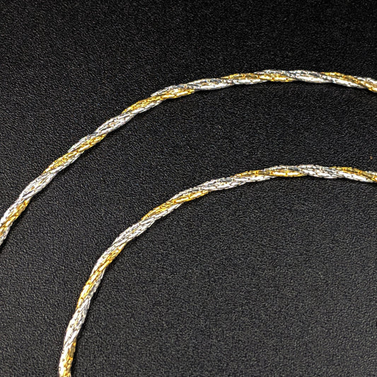 Italian Rounded String Anklet - Gold And Silver