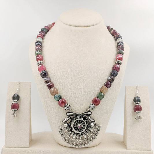 Padmini Colorful Beads Necklace with Earrings