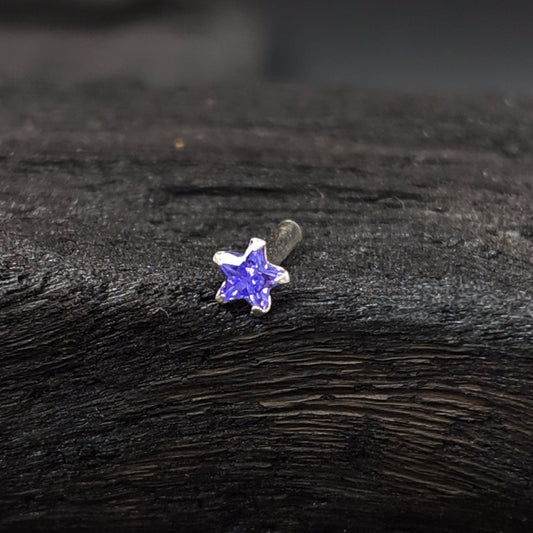 Star Purple Nose Pin