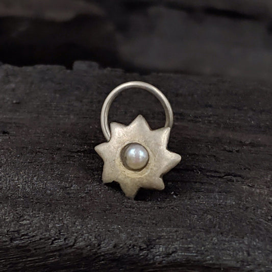 Pearl Star Nose Pin