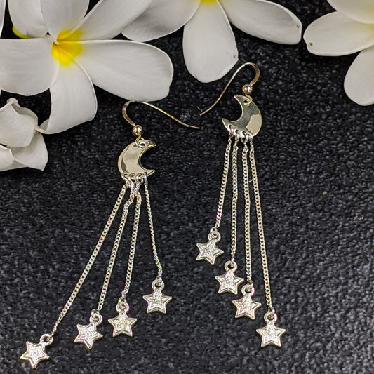 Moon and Star Danglers