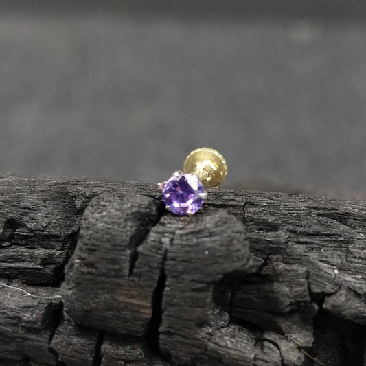 Circle Purple Nose Pin